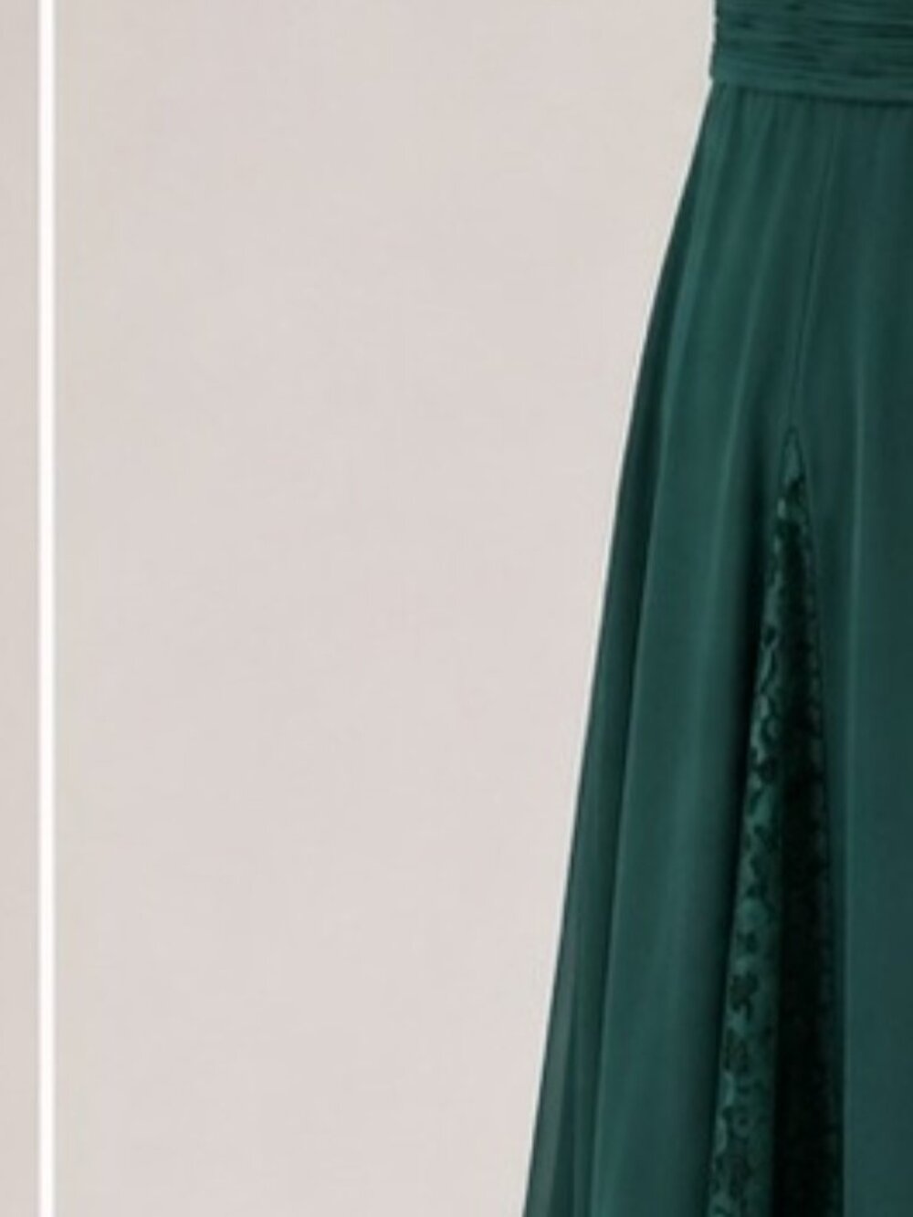 JJs House Emerald Green High-Low V-Neck Flutter Sleeve Dress